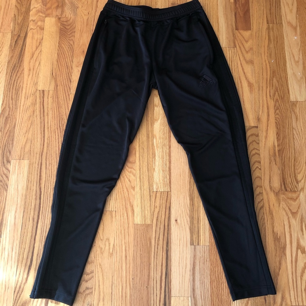 All black adidas joggers